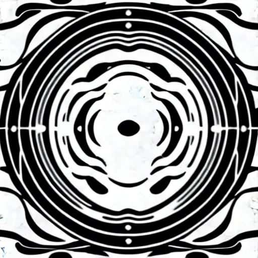 Image similar to black and white ocean wave luxury themed svg vector art panel for cnc plasma, laser, stencil, unique art nouveau deco hole through circuit design