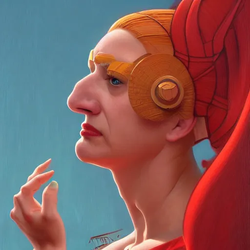 Prompt: portrait woman, homer simpson, trojan, red trees, intricate, elegant, highly detailed, digital painting, artstation, concept art, smooth, sharp focus, illustration, art by artgerm and greg rutkowski and alphonse mucha and william - adolphe bouguereau