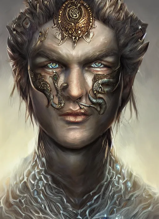 Image similar to a higly detailed airbrush portrait painting of a fantasy character, fantasy portrait, pinterest, baldur's gate, dynamic lighting, ambient lighting, deviantart