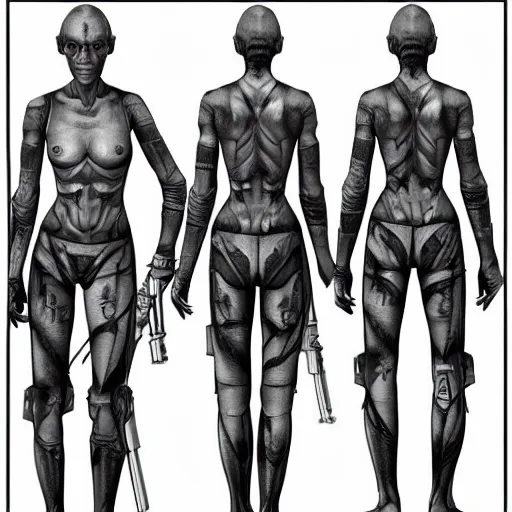 Image similar to ryan church concept art sketch star wars twi'lek insurgent character reference sheet