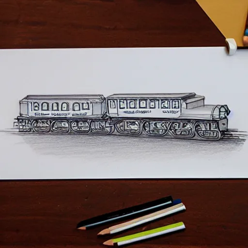 Image similar to table train, drawing, sketch, on paper