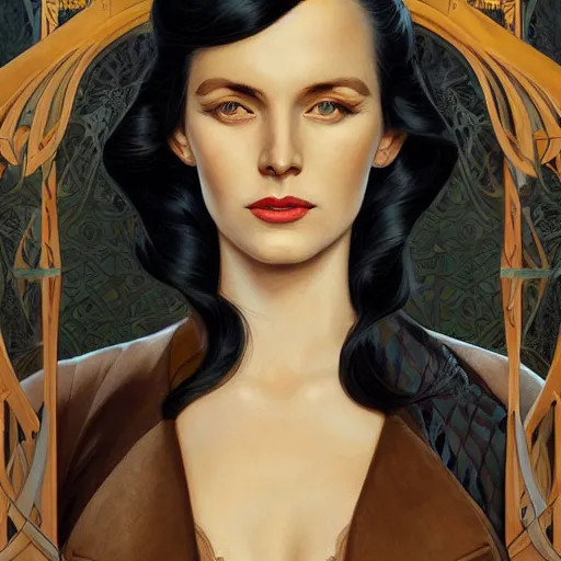 Image similar to an art nouveau, ( streamline moderne ), multi - ethnic and multi - racial portrait in the style of charlie bowater, and donato giancola, and charles dulac. very large, clear, expressive and intelligent eyes. symmetrical, centered, ultrasharp focus, dramatic lighting, photorealistic digital painting, intricate ultra detailed background.