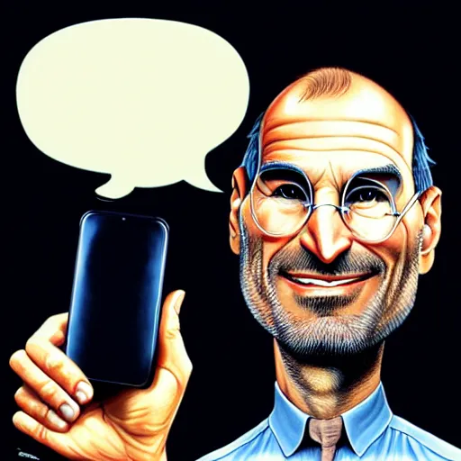 Image similar to steve jobs caricature by tiago hoisel and moebius