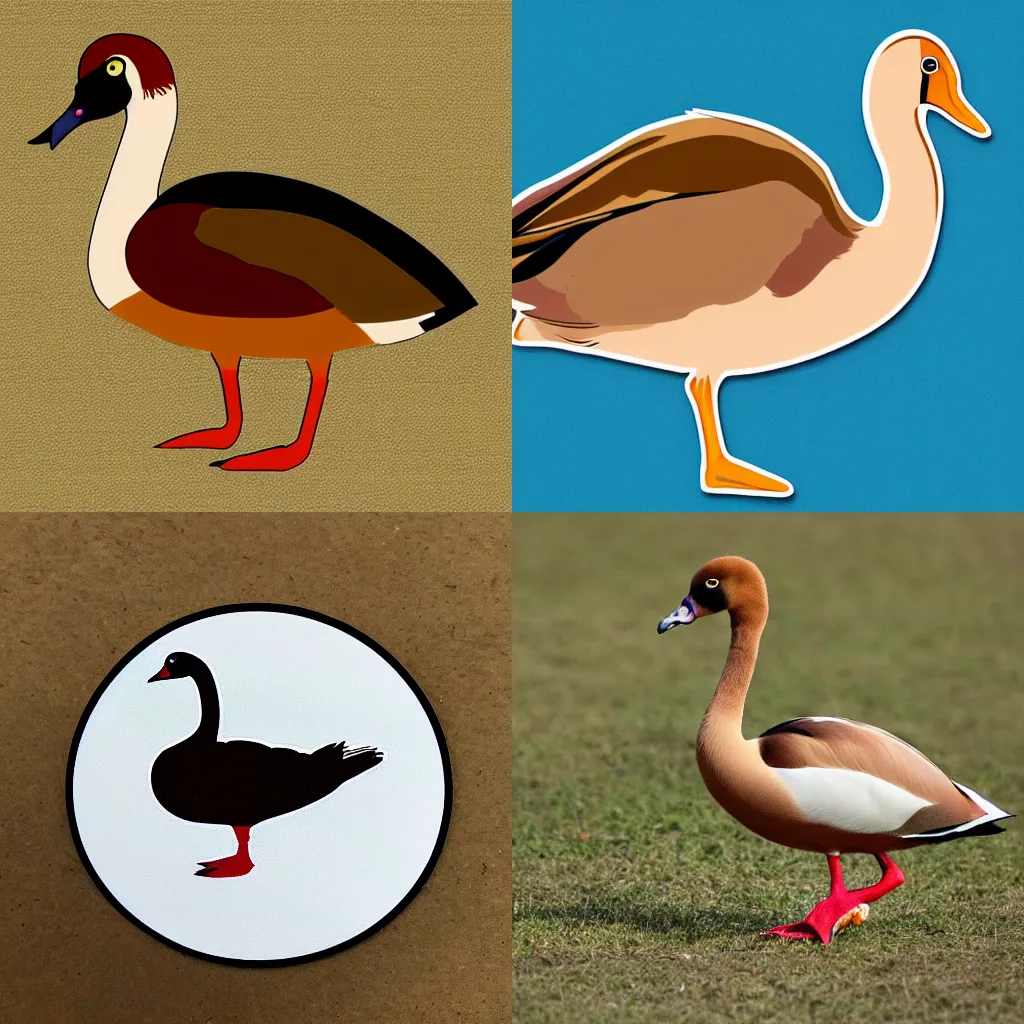 Prompt: sticker of an egyptian goose