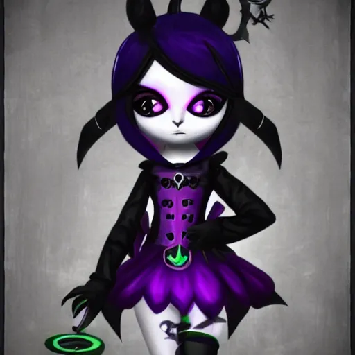 full body art of a pretty woman, purple hair, black