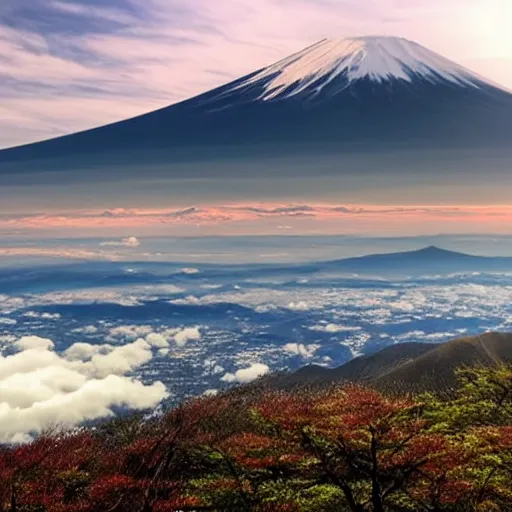 Prompt: “ a view from mt. fuji ”