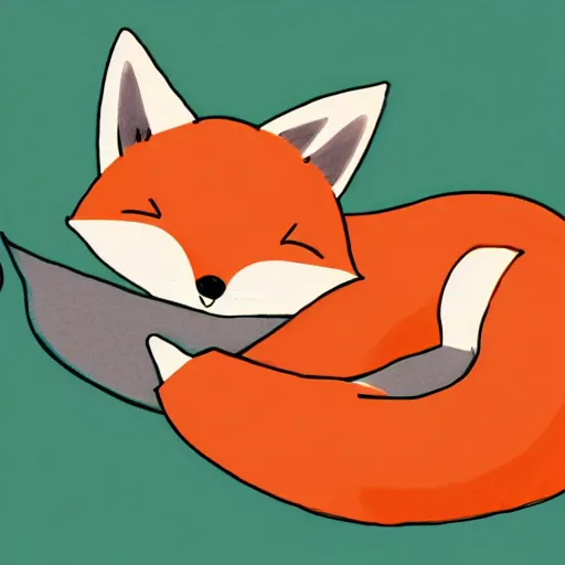 Prompt: Cute Sleeping Fox, Kawaii Style, ArtStation, smooth, sharp focus, illustration
