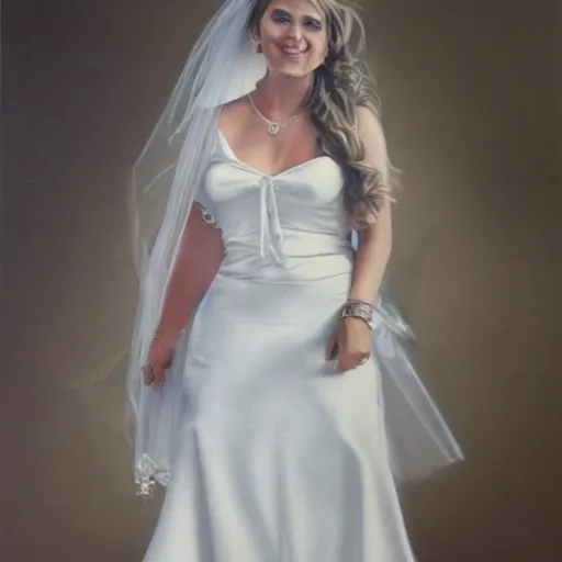 Image similar to full body portrait of a bride, photorealist, highly detailed, 4k, DSLR Photograph