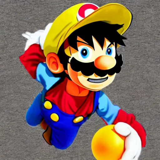 Image similar to luffy as mario