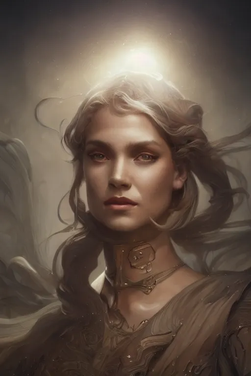 Prompt: dusty wind blowing!!!, dreaming of the void! cinematic volumetric lights, bust portrait, dnd, fantasy, intricate, elegant, highly detailed, digital painting, artstation, concept art, smooth, sharp focus, illustration, art by artgerm and tom bagshaw and greg rutkowski and alphonse mucha