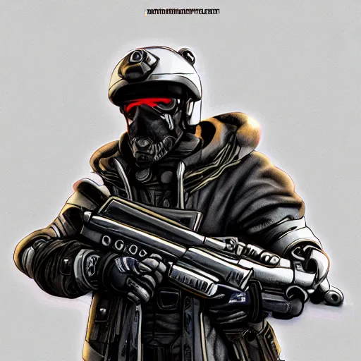 Image similar to character portrait, cyberpunk soldier