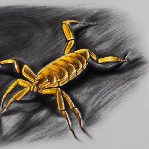 Image similar to a realistic scorpion drawing