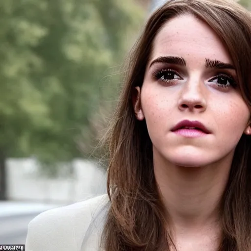 Image similar to a full - figure profile photograph of a woman who is a genetic combination of emma watson and kim kardashian