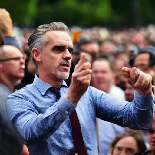 Prompt: Jordan peterson firing into a crowd