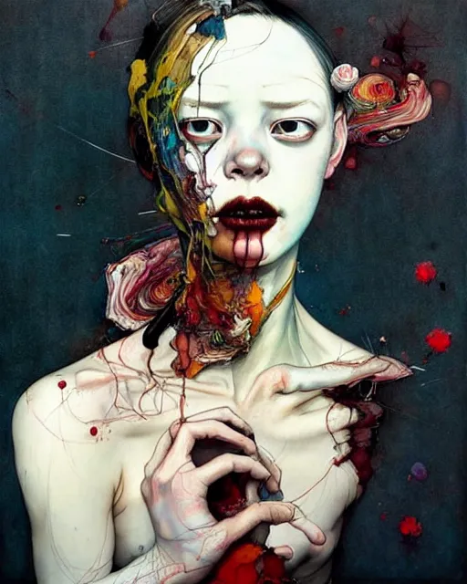 Image similar to there is ugliness in beauty, but there is also beauty in ugliness. in the style of adrian ghenie, esao andrews, jenny saville, edward hopper, surrealism, dark art by james jean, takato yamamoto