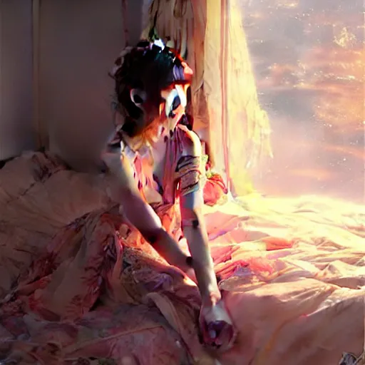 Image similar to beautiful young girl in intricate clothing by ross tran,