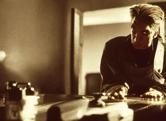 Prompt: xqc playing as Winston in Nineteen Eighty-Four (1949), 35mm photography, highly detailed, cinematic lighting, dystopian, grunge 4k