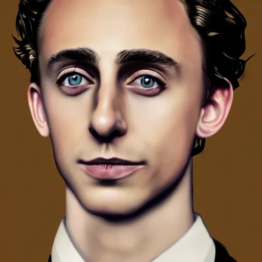 Prompt: Timothee Chalamet and Tom Hiddleston crossbreed, illustrated and rendered by Xie Boli, trending on artstation, 4k, 8k, photorealistic imagery, photorealistic details, intricate, highly detailed