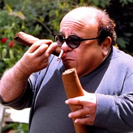 Image similar to Danny Devito smoking a cigar