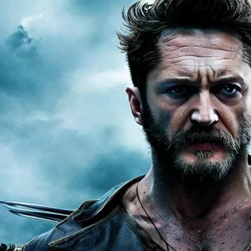 Image similar to Tom Hardy as wolverine 4K quality Super Realistic