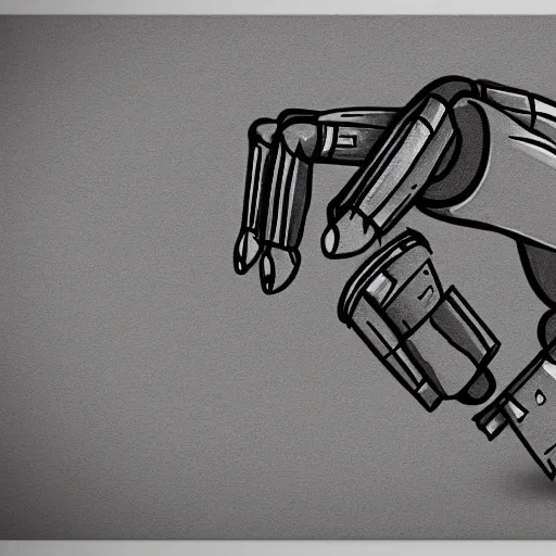 Prompt: A robot, struggling to draw picture, cartoon