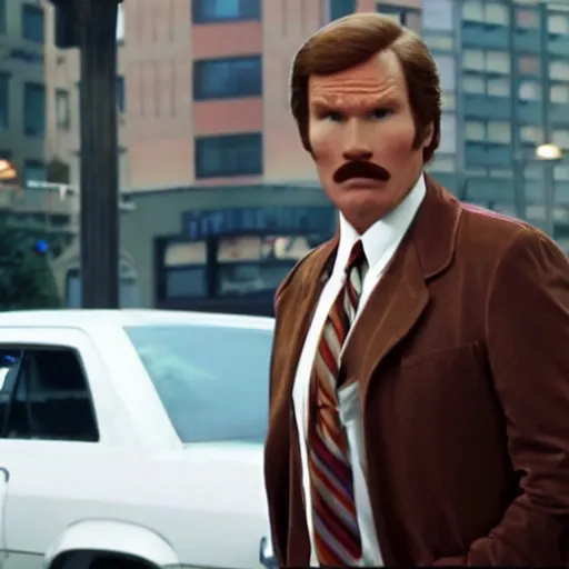 Image similar to Live Action Still of Jerma985 in Anchorman: The Legend of Ron Burgundy, real life, hyperrealistic, ultra realistic, realistic, highly detailed, epic, HD quality, 8k resolution, body and headshot, film still