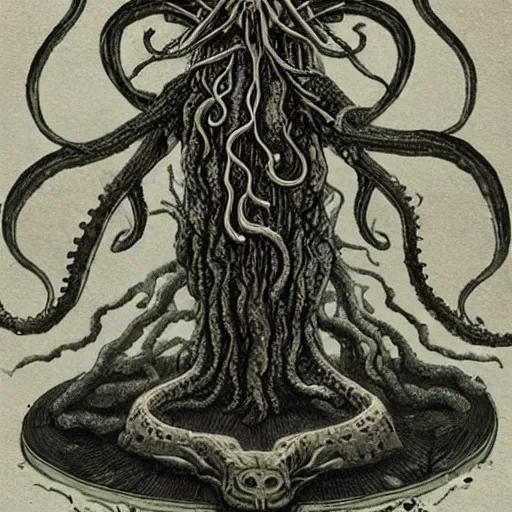 Prompt: lovecraftian old god with the hunting ground of everdreams