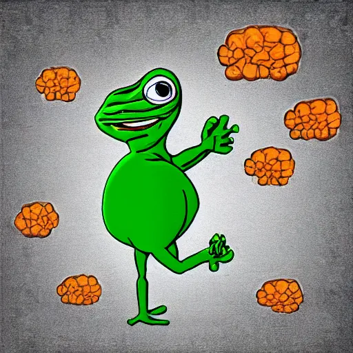 Prompt: big brain in style of pepe