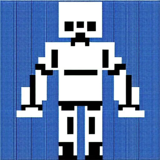 Image similar to pixelart robot.