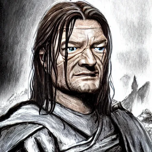 Prompt: boromir wearing the ring of power, demonic, as gollum in lord of the rings by peter jackson