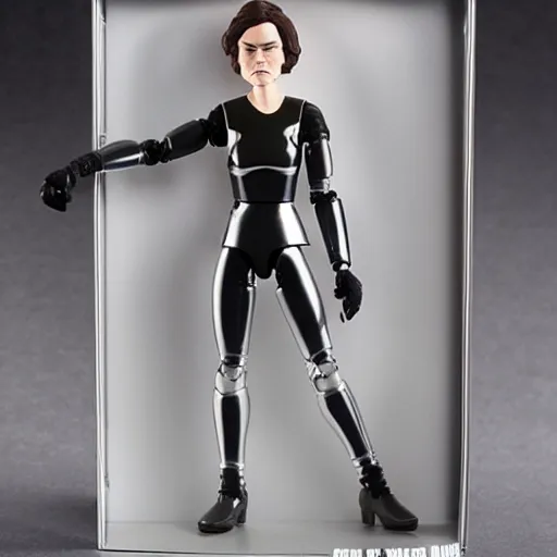 Prompt: daisy ridley, stop motion vinyl action figure, plastic, toy, very reflective, boris vallejo style