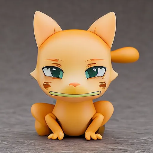 Image similar to nendoroid of cat as a frog, product photo