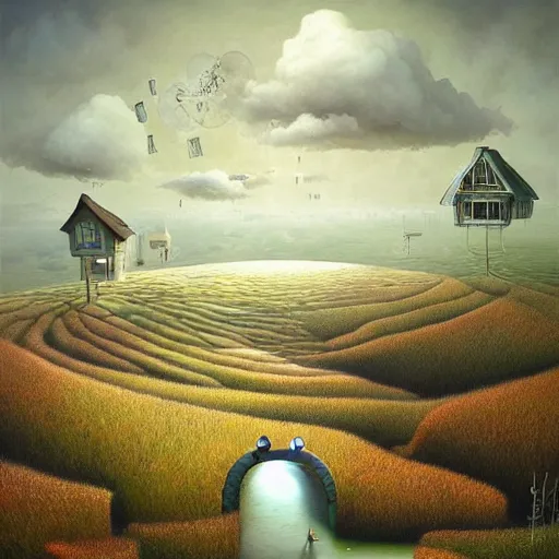 Image similar to A beautiful painting of un mundo surrealista creado por Gediminas Pranckevicius