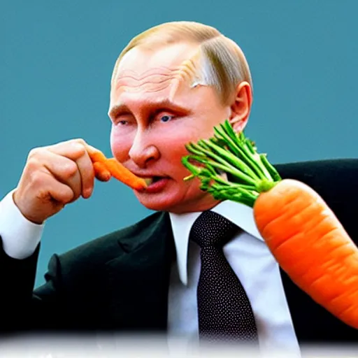 Image similar to putin eating a carrot, but carrot is chesspiece