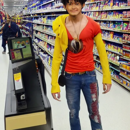 Image similar to luffy in Walmart