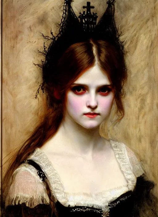 Image similar to gothic princess portrait. by william henry hunt, highly detailded