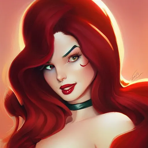 Image similar to beautiful Jessica Rabbit by Stanley Artgerm Lau, WLOP, Rossdraws, Frank Frazetta, Andrei Riabovitchev, Marc Simonetti, trending on artstation