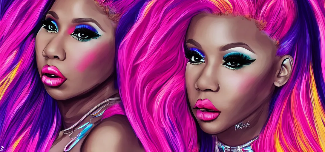 Image similar to digital art, nicki minaj