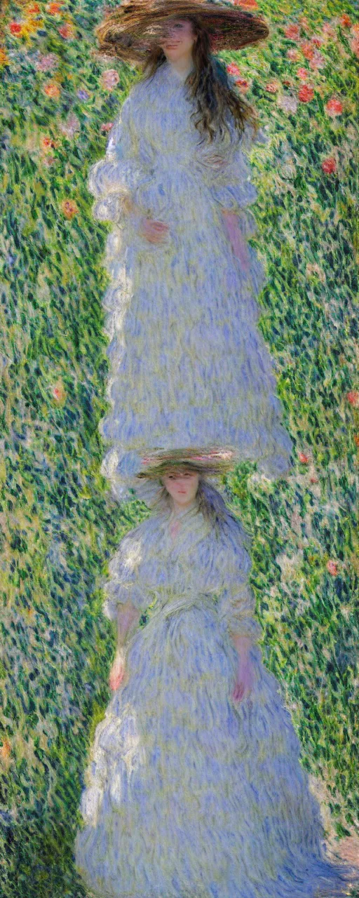 Image similar to fashion editorial by Claude Monet. highly detailed. 8k. depth of field. photography