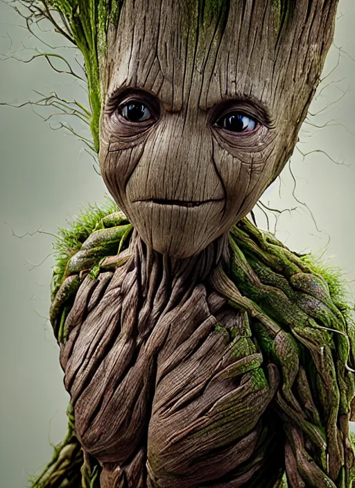 Image similar to a senior portrait of groot