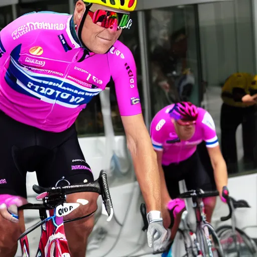 Image similar to Jan Ullrich with Team Telekom shirt and Telekom cap cleaning a window crustal clear, fine details