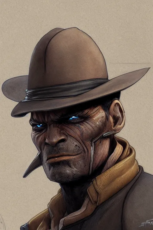 Image similar to Cad Bane from Star Wars, diffuse lighting, fantasy, intricate, elegant, highly detailed, lifelike, photorealistic, digital painting, artstation, illustration, concept art, smooth, sharp focus, art by John Collier and Albert Aublet and Krenz Cushart and Artem Demura and Alphonse Mucha