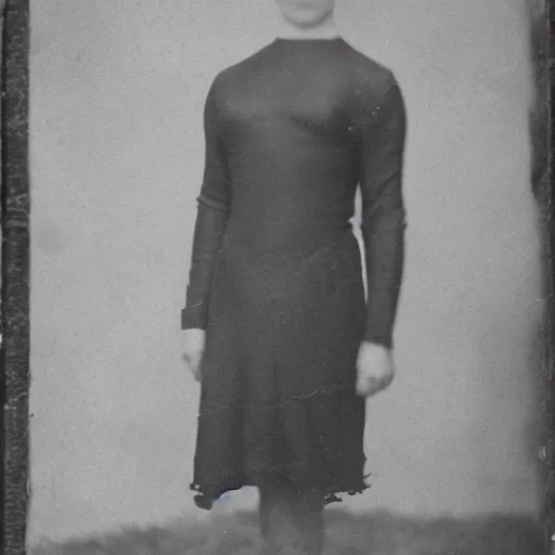 Prompt: tintype photo, standard diving dress