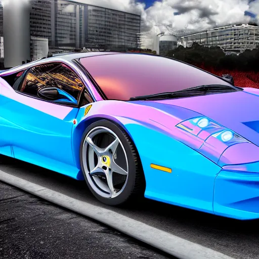 Prompt: synthwave ferrari, 8 k