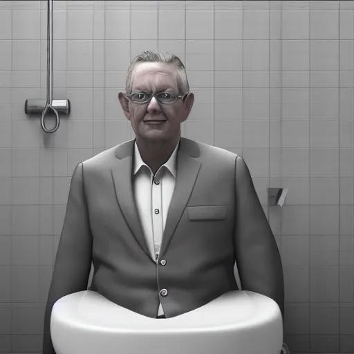 Image similar to senator armstrong in a toilet, photorealistic, 4 k