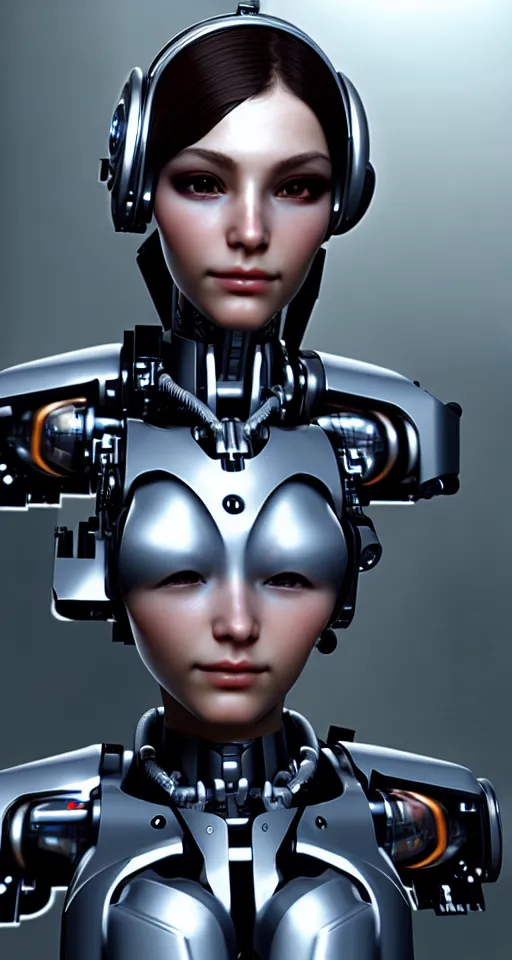 Image similar to beutiful girl cyborg, trending artstaition, unreal engine