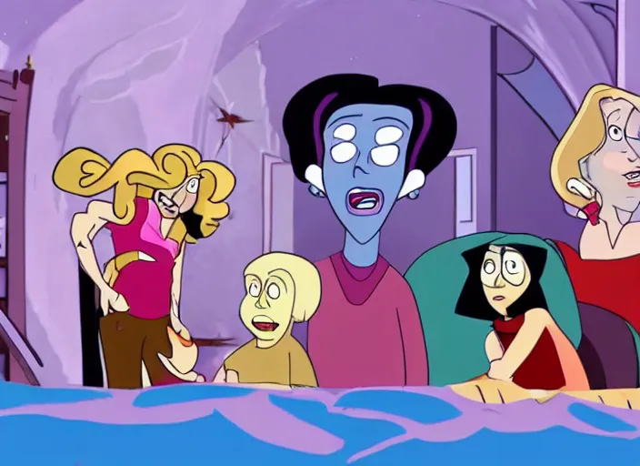 Prompt: still from animated horror movie, animated movie shot, in style of steve universe