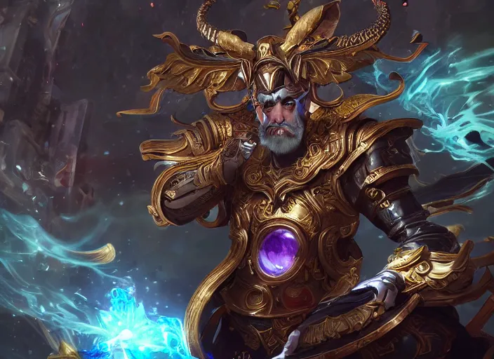 Prompt: the emperor from major arcana, concept art, digital illustration, trending on artstation, intricate details, epic composition, sharp focus, 8 k uhd, masterpiece, league of legends splash art