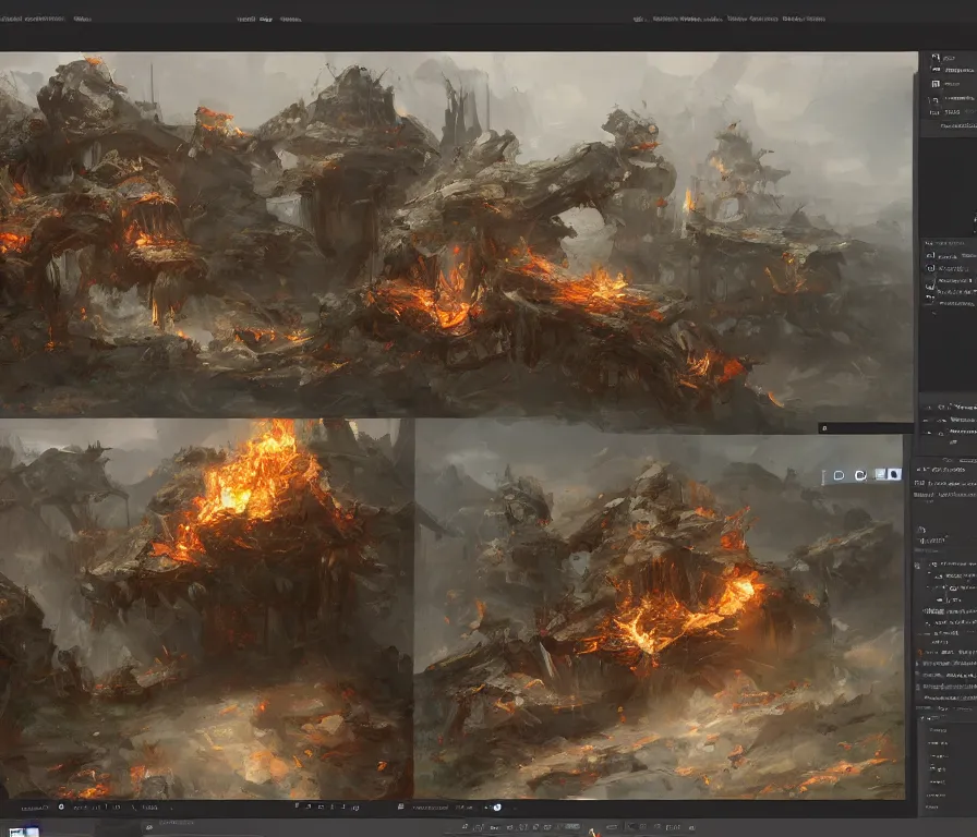 Image similar to artstation crashes and burns while thousands of ai artists weep and mourn