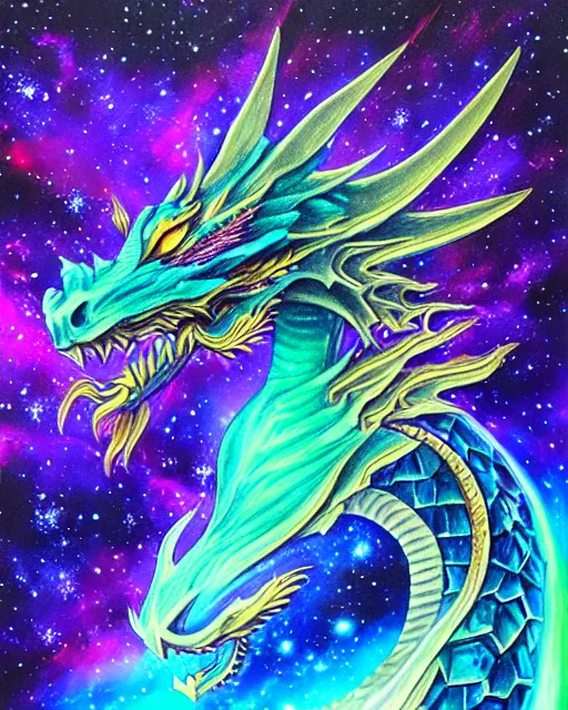 Image similar to cosmic dragon portrait